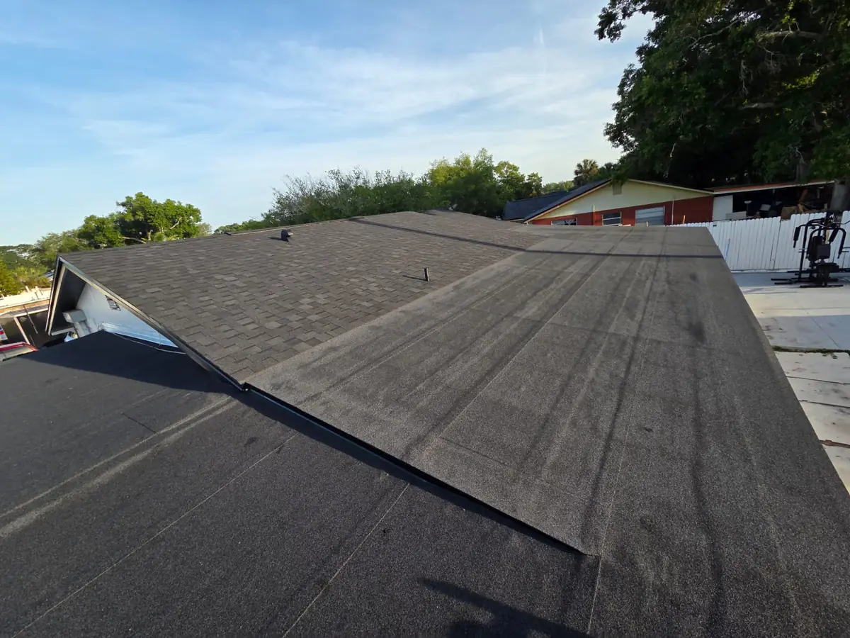 Brand new shingle roof, freshly installed